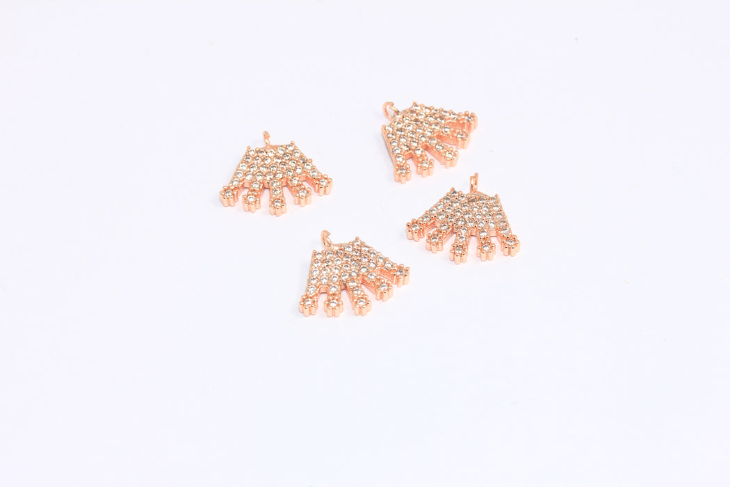 10x14mm Rose Gold Crown Charms, Micro Pave Charms, CZ Crown Charms, Micro Pave Queen Crown, ZRCN831