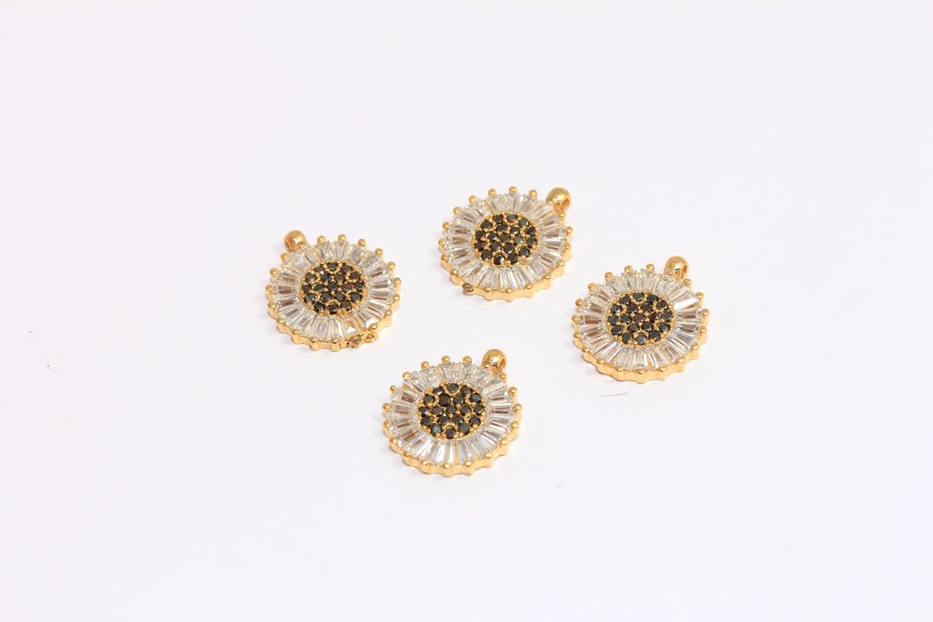 Shiny Gold CZ Sunburst