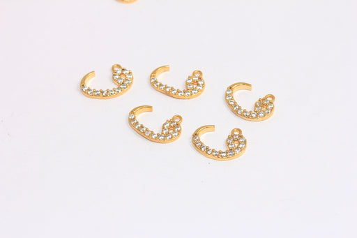 White Stone Zircon Letters, Arabic Symbol Charms