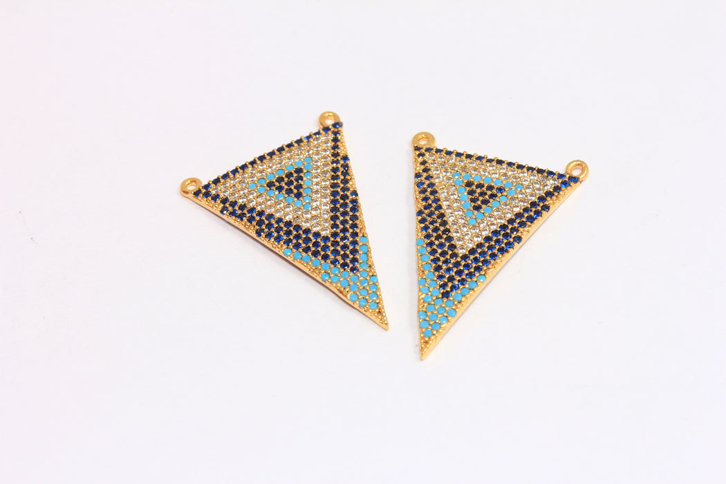 Shiny Gold CZ Triangle Charm