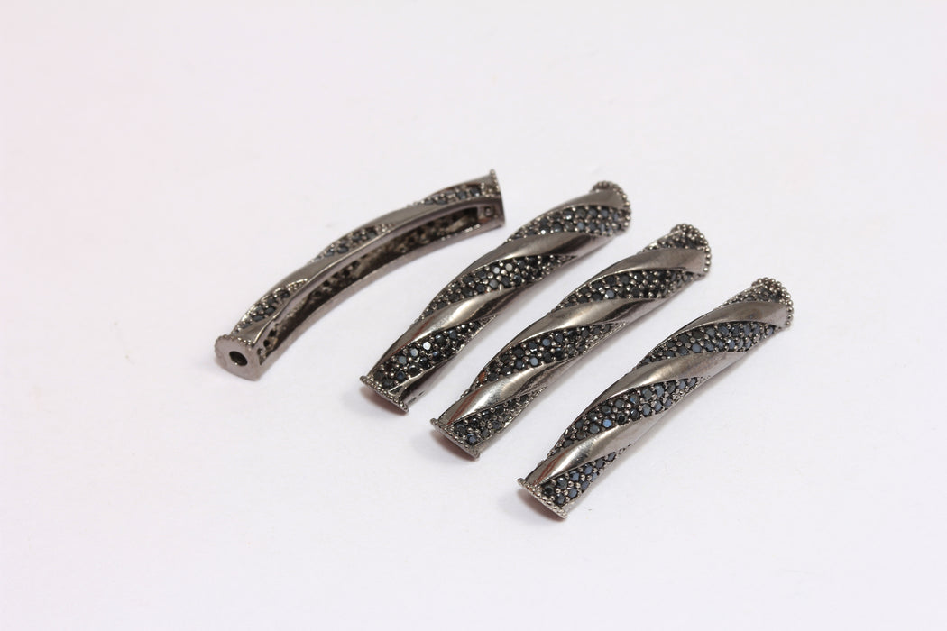 6x33 mm Bronz Kaplamalı Tüp Charmlar, CZ Bilezik Charmları, Mikro Kaplamalı Bilezik Tüpleri, ZRCN805