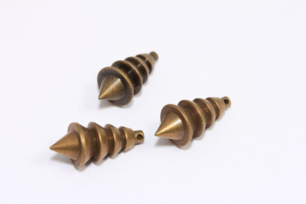 Ciondolo a pendolo in bronzo antico da 12x26 mm, ciondolo a punta, ciondolo a pendolo per collana, MLS1010