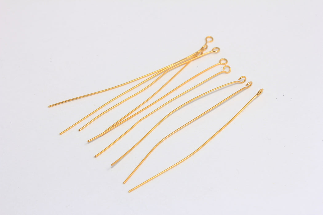 Shiny Gold Plated Eye Pins