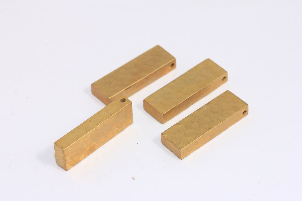 10x30mm Raw Brass Hammered Bar, Hammered Pendant, Men's Necklace Bar, Vertical Bar, FNL13