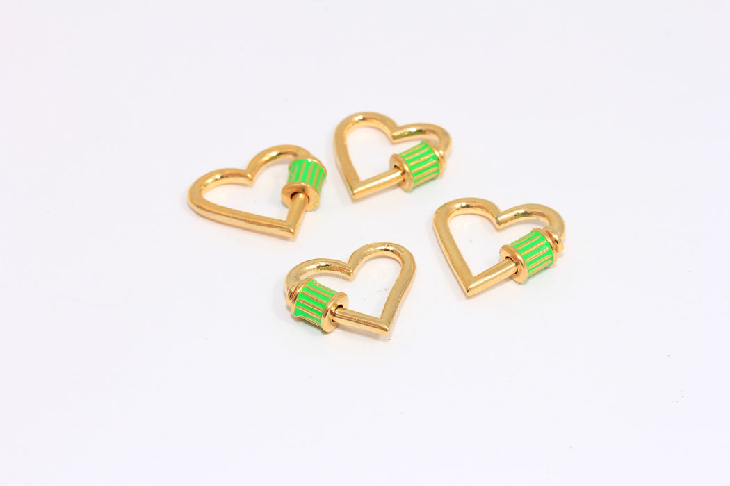 Shiny Gold Heart Screw Clasp Lock