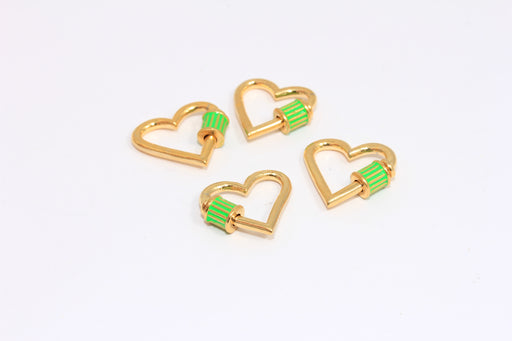 Shiny Gold Heart Screw Clasp Lock