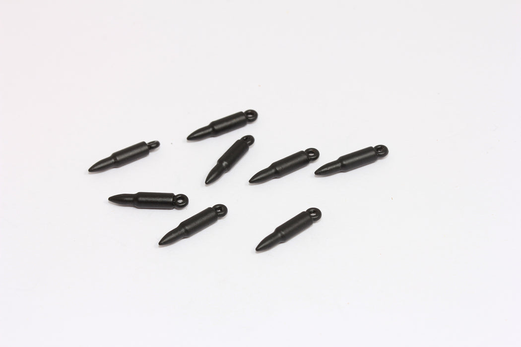 3x15mm Black Bullet Charms, Mini Spike Charms, Men's Necklace Beads, KDR205