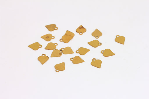 Brass Heart Charms