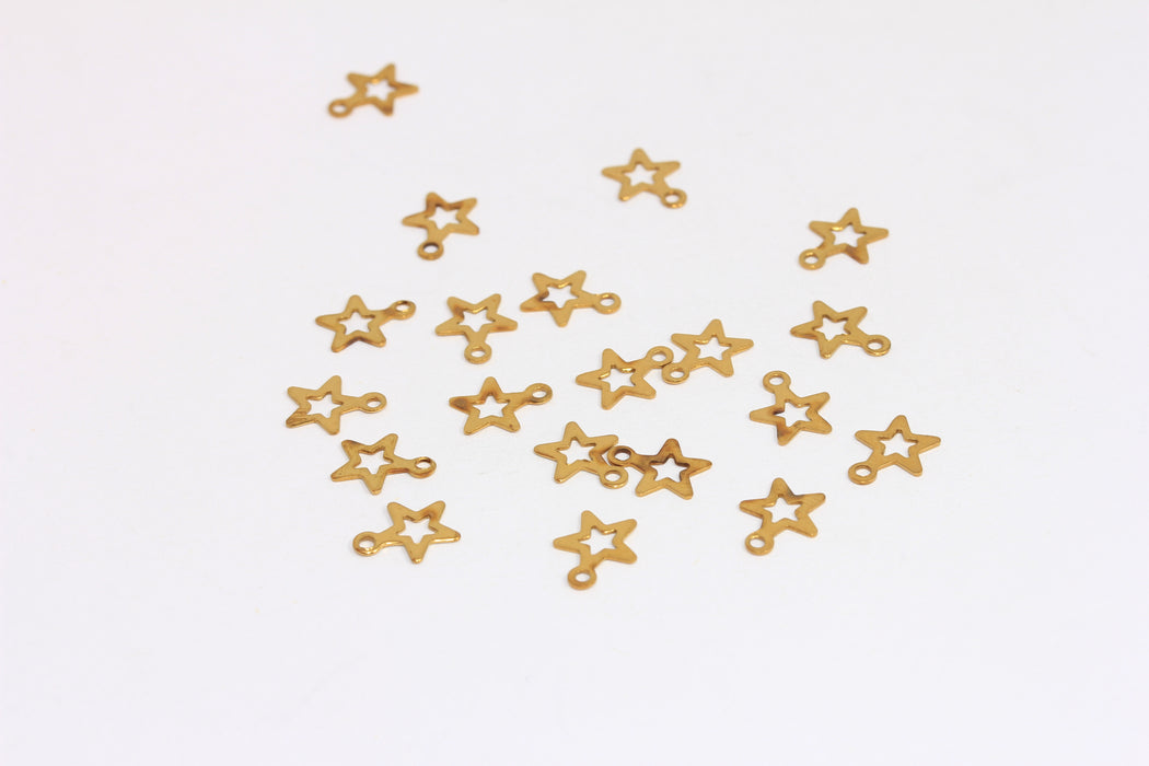 Brass Star Charms