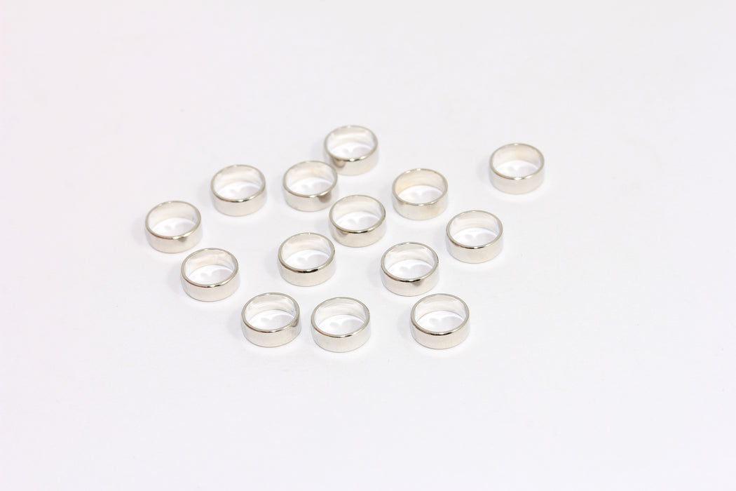 3x8mm Rhodium Closed Ring, Connectors, Circle Connector, FNL117