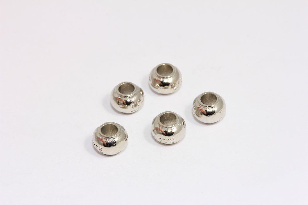 Large Silver Spacers, Rondelle Beads, Love Spacer Bead