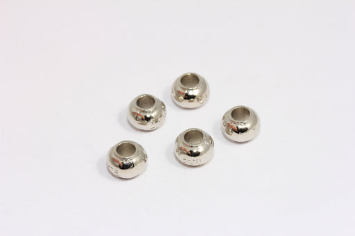 Large Silver Spacers, Rondelle Beads, Love Spacer Bead