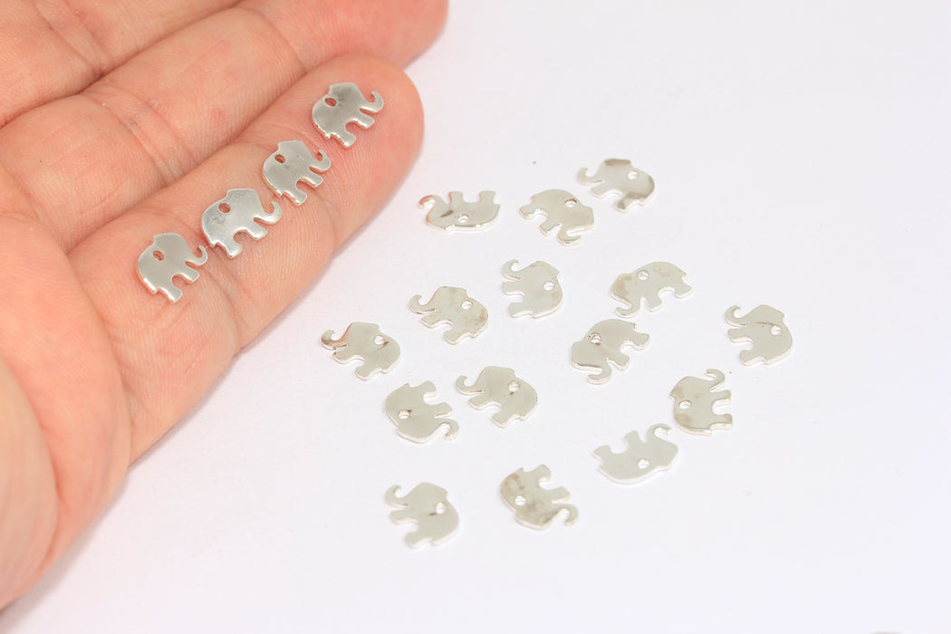 6x9mm Silver Plated Elephant Charms, Elephant Necklace, Animal Beads, FNL114