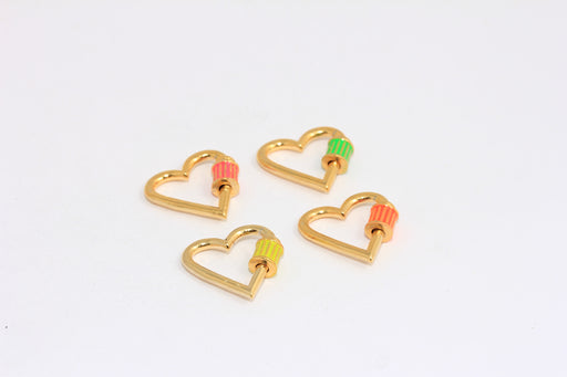Shiny Gold Heart Screw Clasp Lock