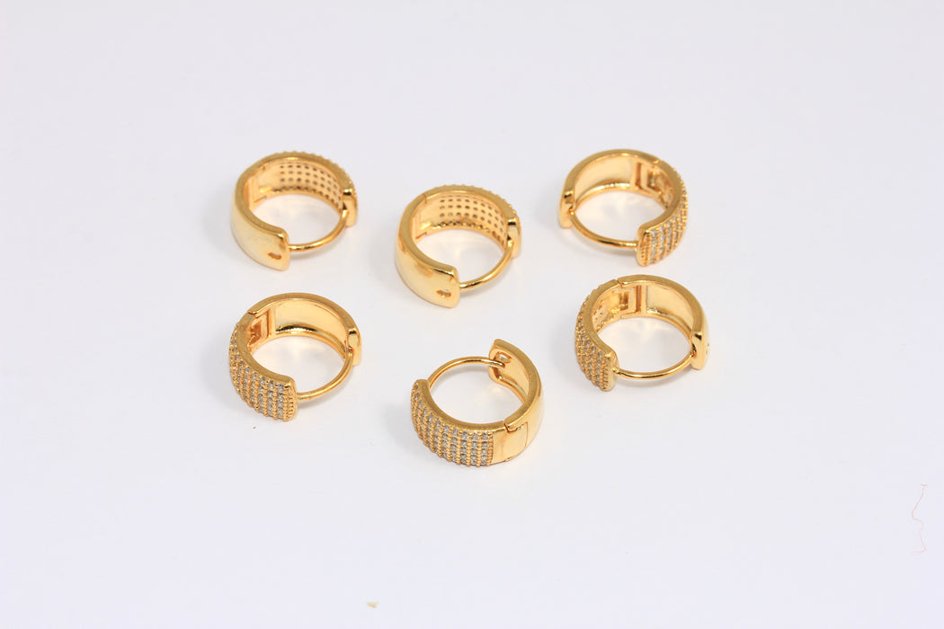 CZ White Stone Color Hoops