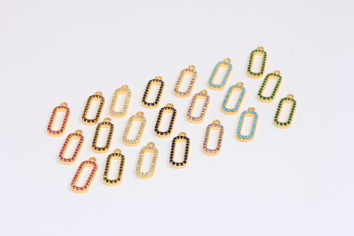Shiny Gold CZ Chain Link Charms