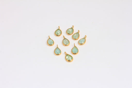 CZ Turquoise Drop Charms