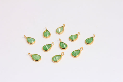 CZ Green Drop Charms