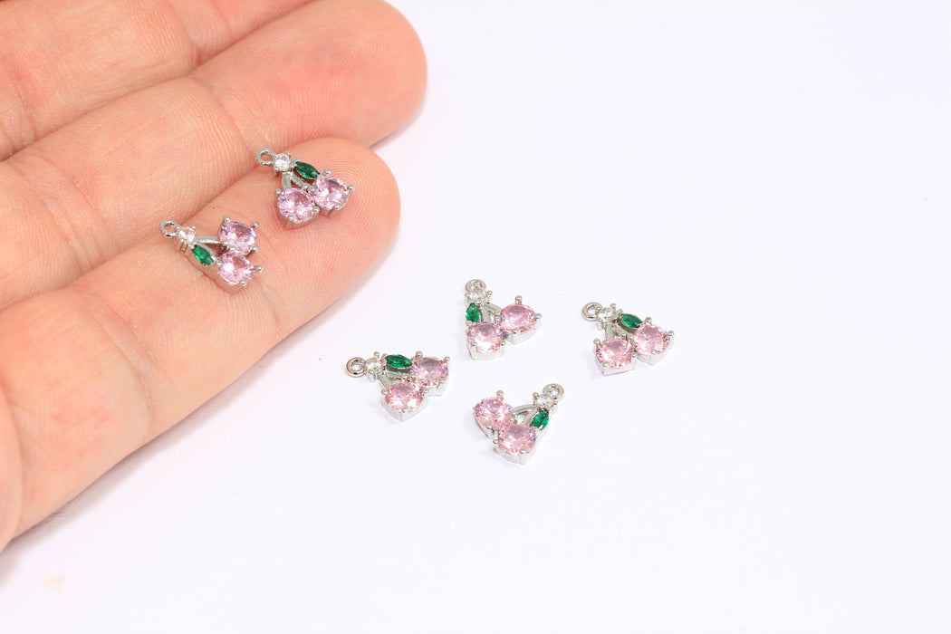 Rhodium Plated Cherry Beads