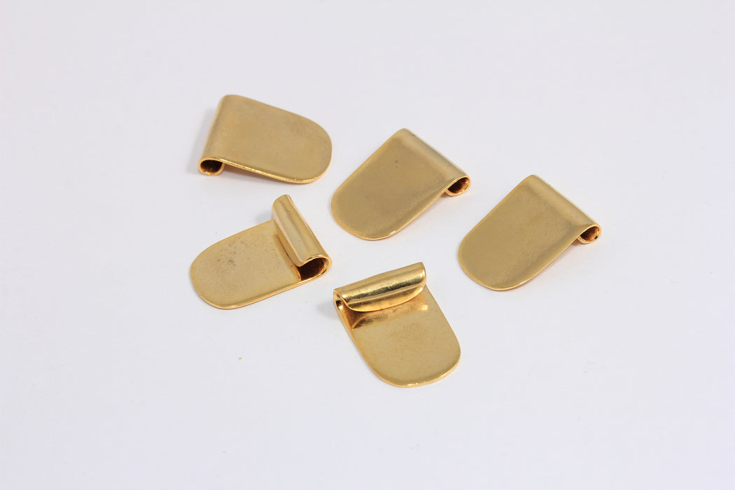 14x20mm 24k Shiny Gold Bib Pendant, Gold Oval Necklace Pendant, SLM1061-2