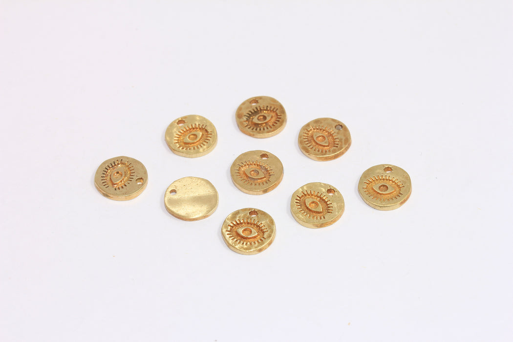 Brass Evil Eye Charms