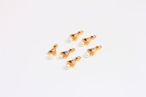 Shiny Gold CZ Christmas Tree Charms