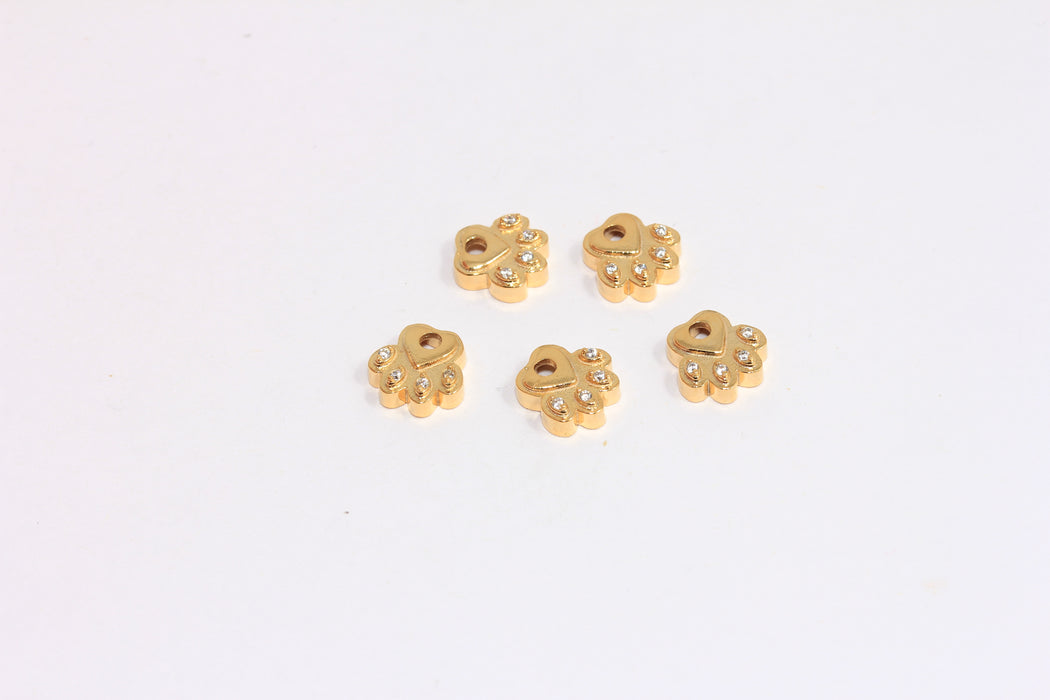 Shiny Gold Cat Paw Charms