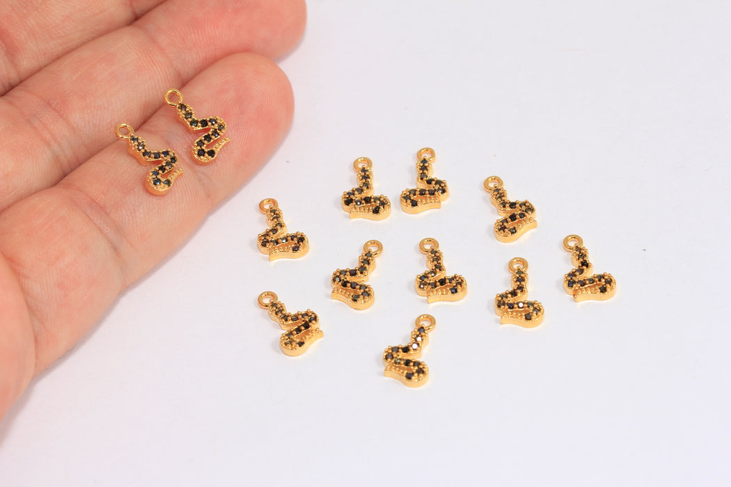 Shiny Gold CZ Snake Charm