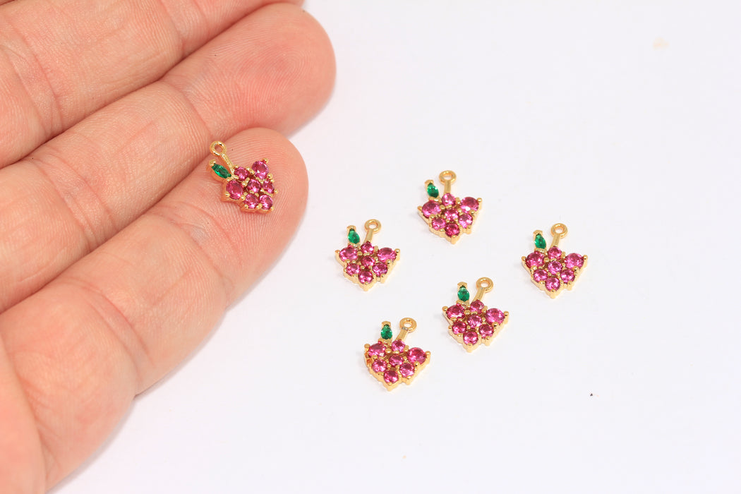 Shiny Gold CZ Grape Charms