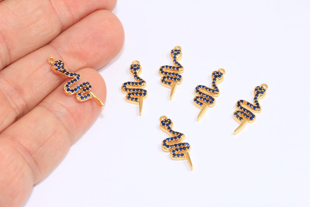 Shiny Gold CZ Snake Charm