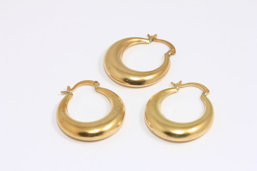 Oval Earrings, Thick Drop Earrings