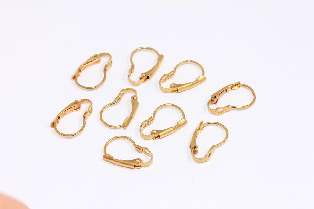 Brass Oval Lever Back Earrings, Earring Clasps