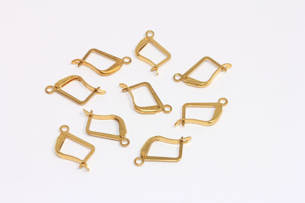 Square Lever Back Hoops, Earring Settings, Hoops With Loop