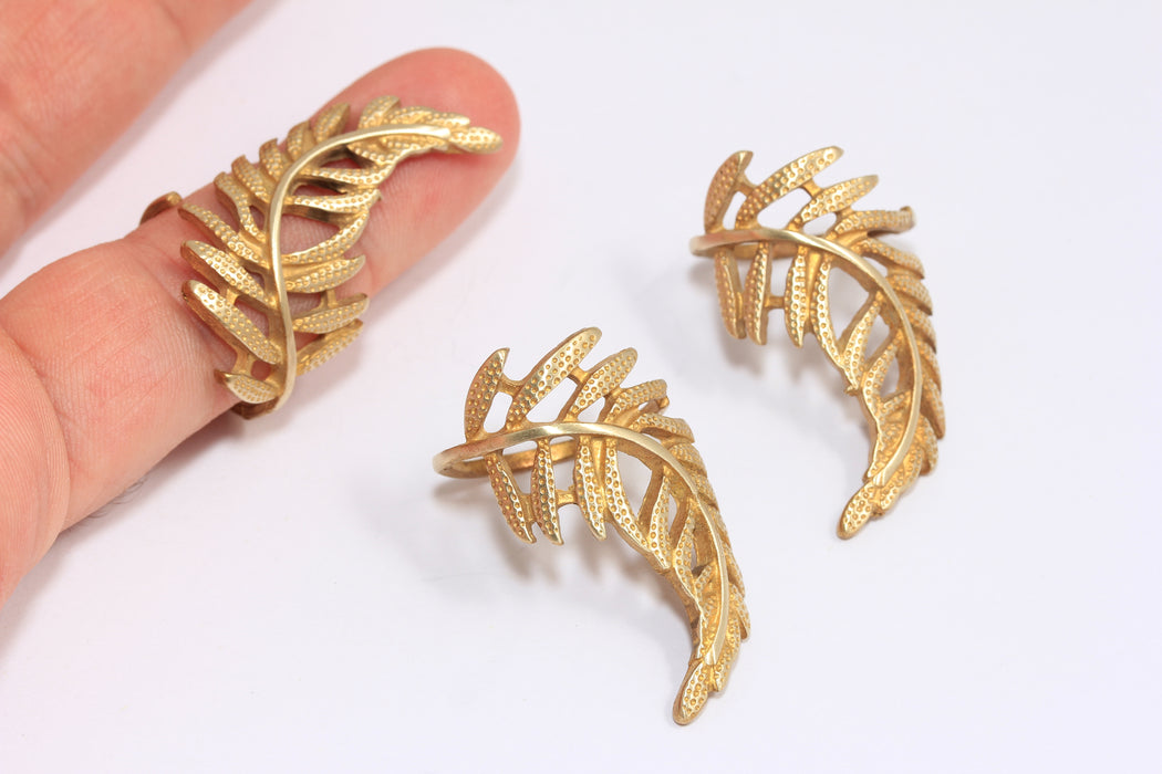 19mm Raw Brass Flower Rings, Brass Leaf Ring, Wrapping Ring, Statement Ring, TBR9