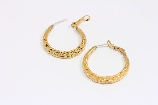 Braided Earring Hoops, Wide Twisted Wire Earring