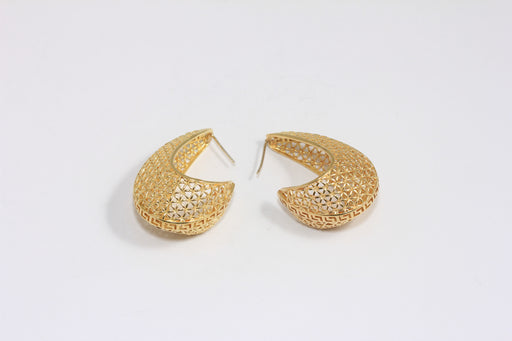 Filigree Hoop Earrings, Drop Earrings, Perforated Brass Hoops,