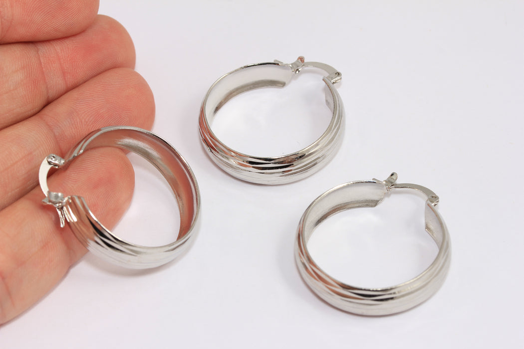 Flat Hoop Findings, Midi Hoop Earrings