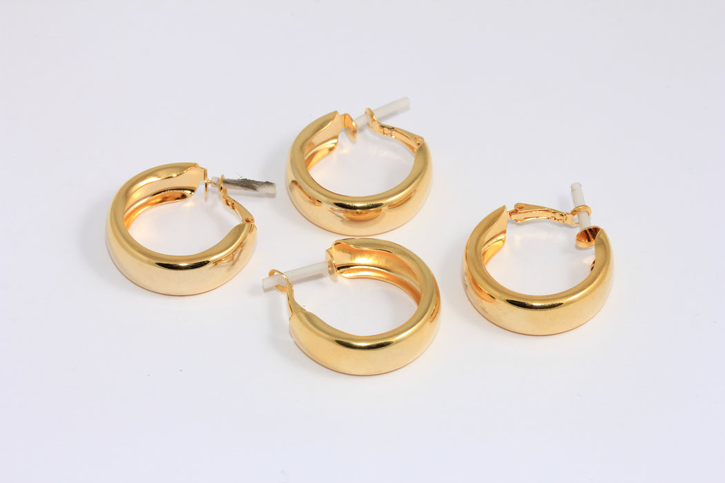 Dangle Earrings, Gold Midi Hoops, Tube Hoops