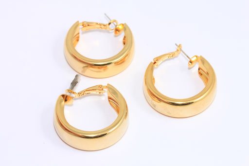Dangle Earrings, Gold Midi Hoops, Tube Hoops