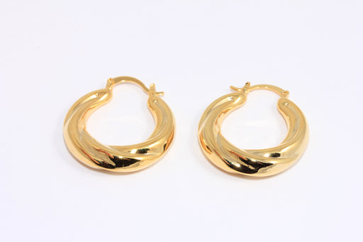 Hoop Earrings, Twisted Wire Hoop Earrings, Midi Hoops