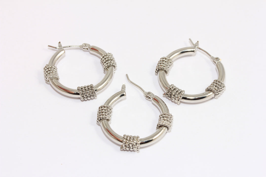Braided Hoop Earrings, Lever Back Ear Hoops