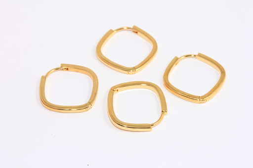 Square Shaped Earrings, Square Lever Back