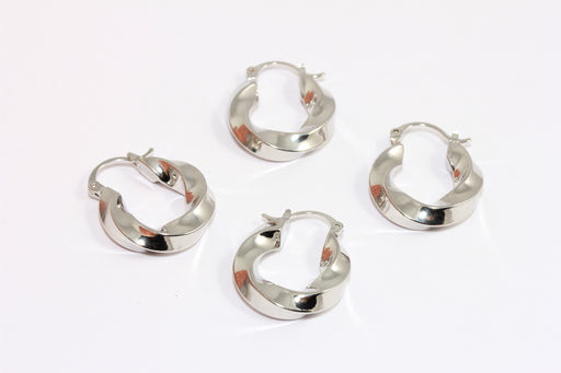Midi Silver Hoops