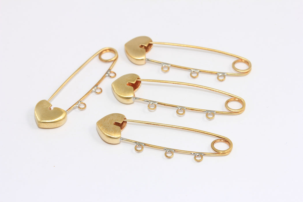 Brass Safety Pin Charm