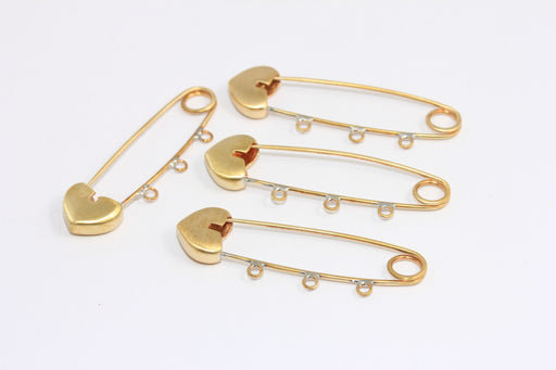 Brass Safety Pin Charm