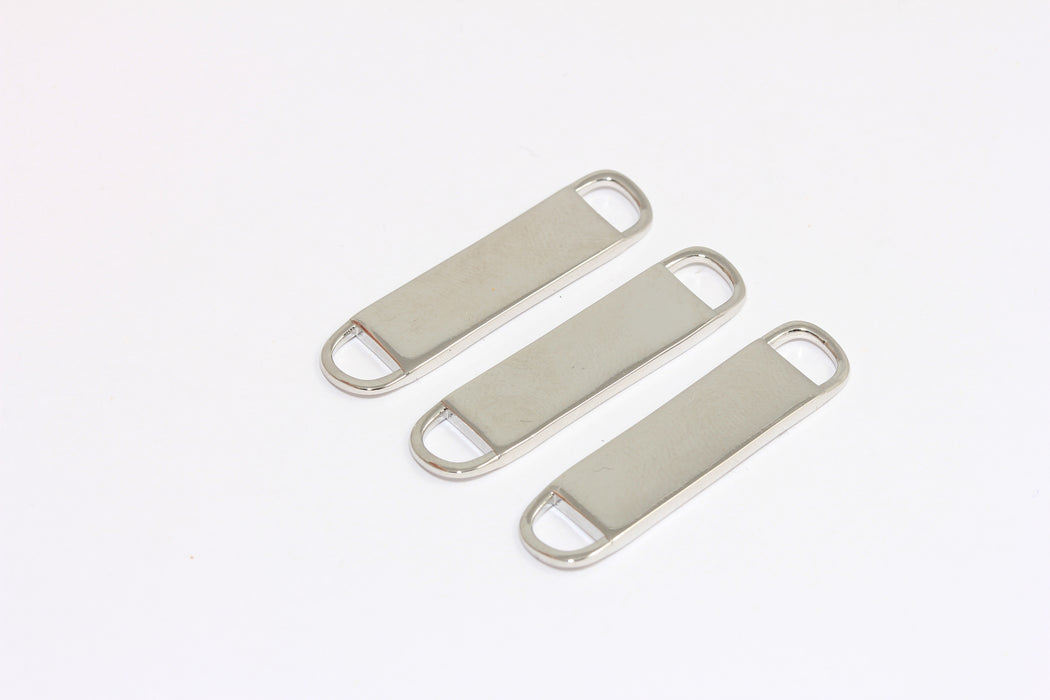 9x38mm Rodyum Kaplamalı Çubuk, Dikdörtgen İsimlik Çubuğu, Bilezik Bağlantı Parçası, MTE817-2