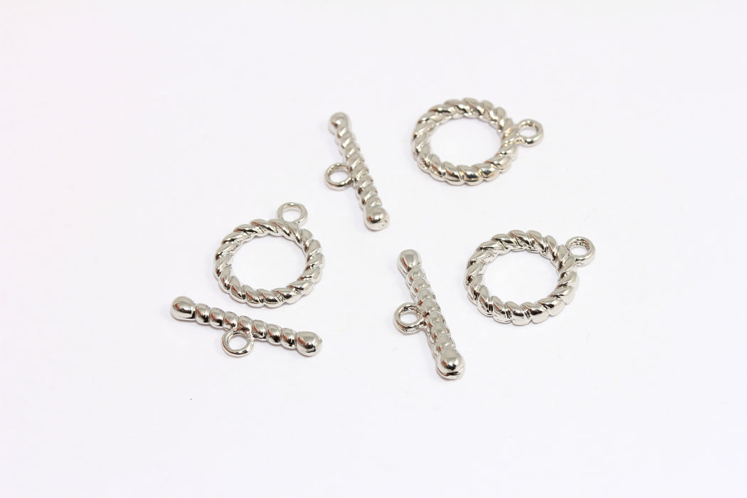 Rhodium Plated Toggle Clasp