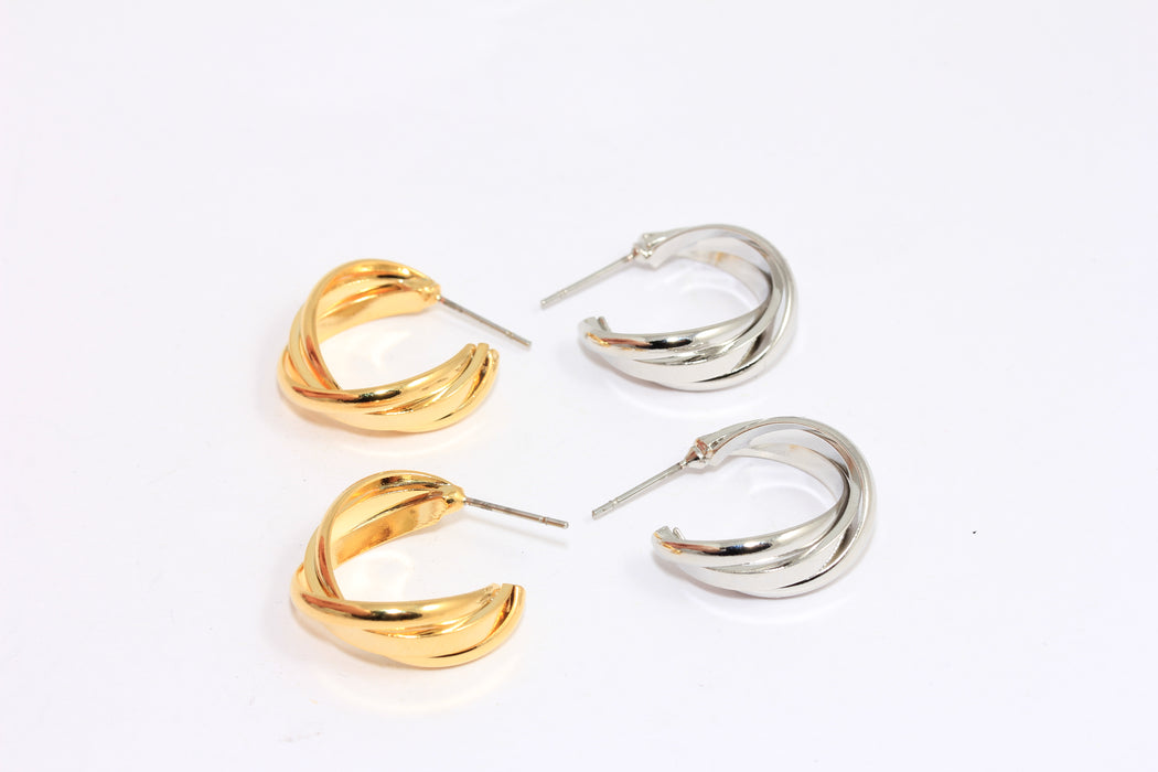 Hoop Earrings, Drop Hoops, Triple Hoop Earrings