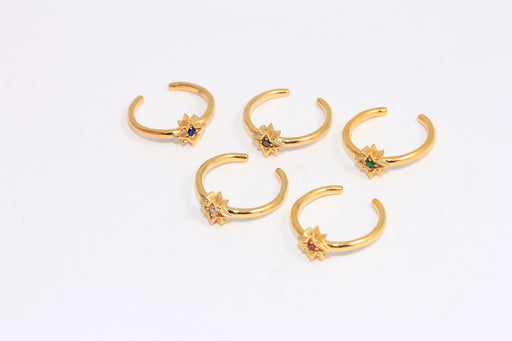 Micro Pave North Star Ring, CZ Optional Stone Color North Star Ring,