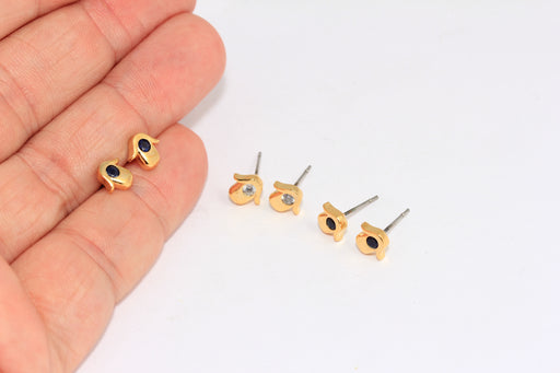 Hamsa Earrings, Micro Pave Hamsa Studs